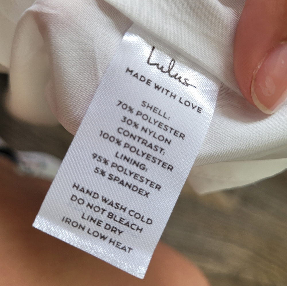 LULUS size S Elegant White Dress with Floral Sleeves. New with tag. - Picture 12 of 14